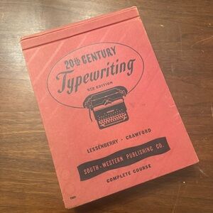 Vintage 1947 20th Century Typewriting Handbook Hardcover Red